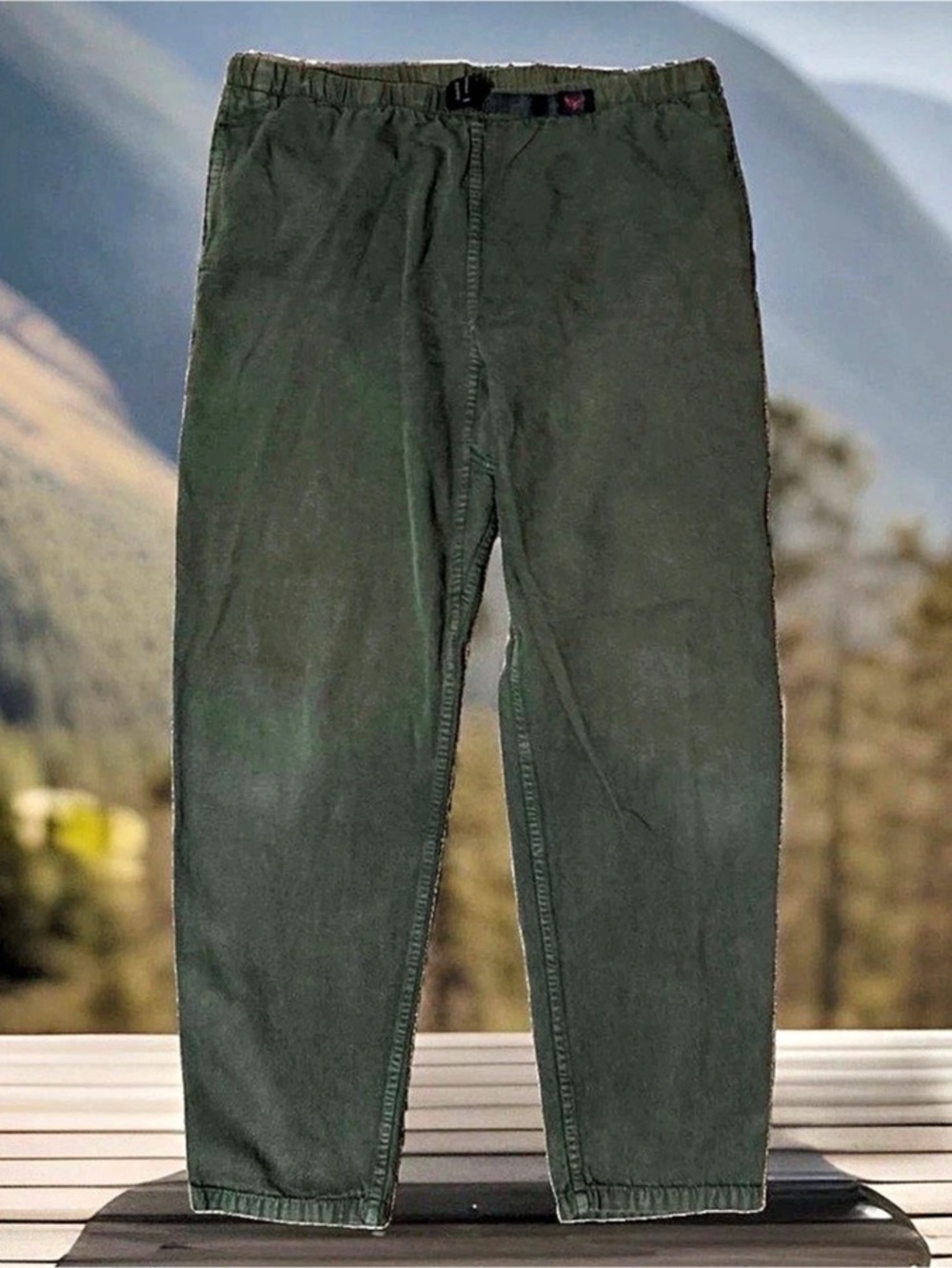 Gramicci Medium Mens G-Pants Climbing Pants Olive Green Cotton Twill Cinch